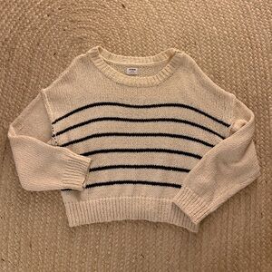 Cotton On Cream and Navy Striped Sweater